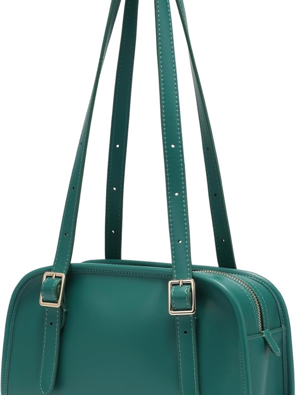 Teal Shoulder Bag with Gold Hardware - Picture 5 of 5